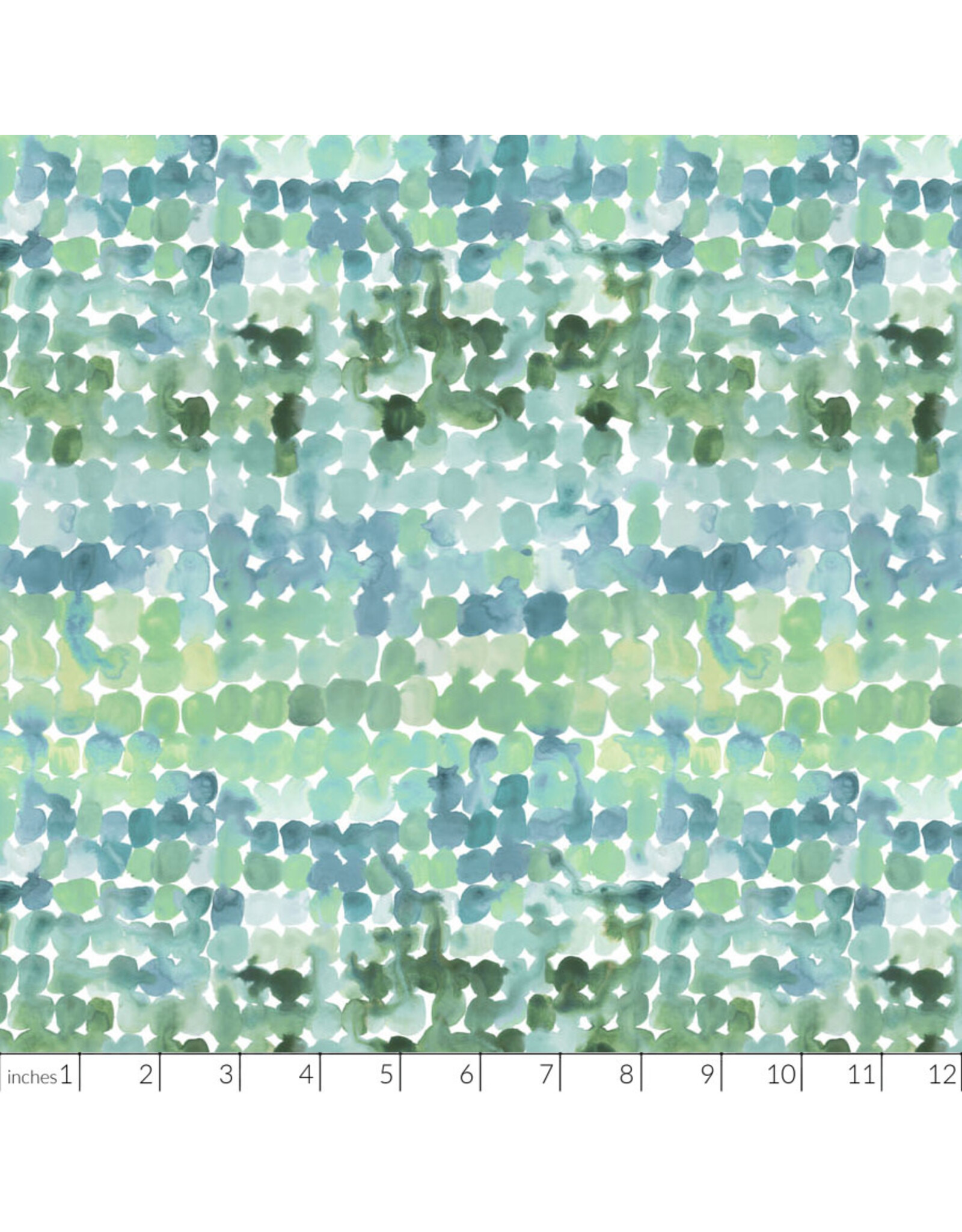 Boccaccini Meadows Field Trip, Dotty in Green Multi, Fabric Half-Yards