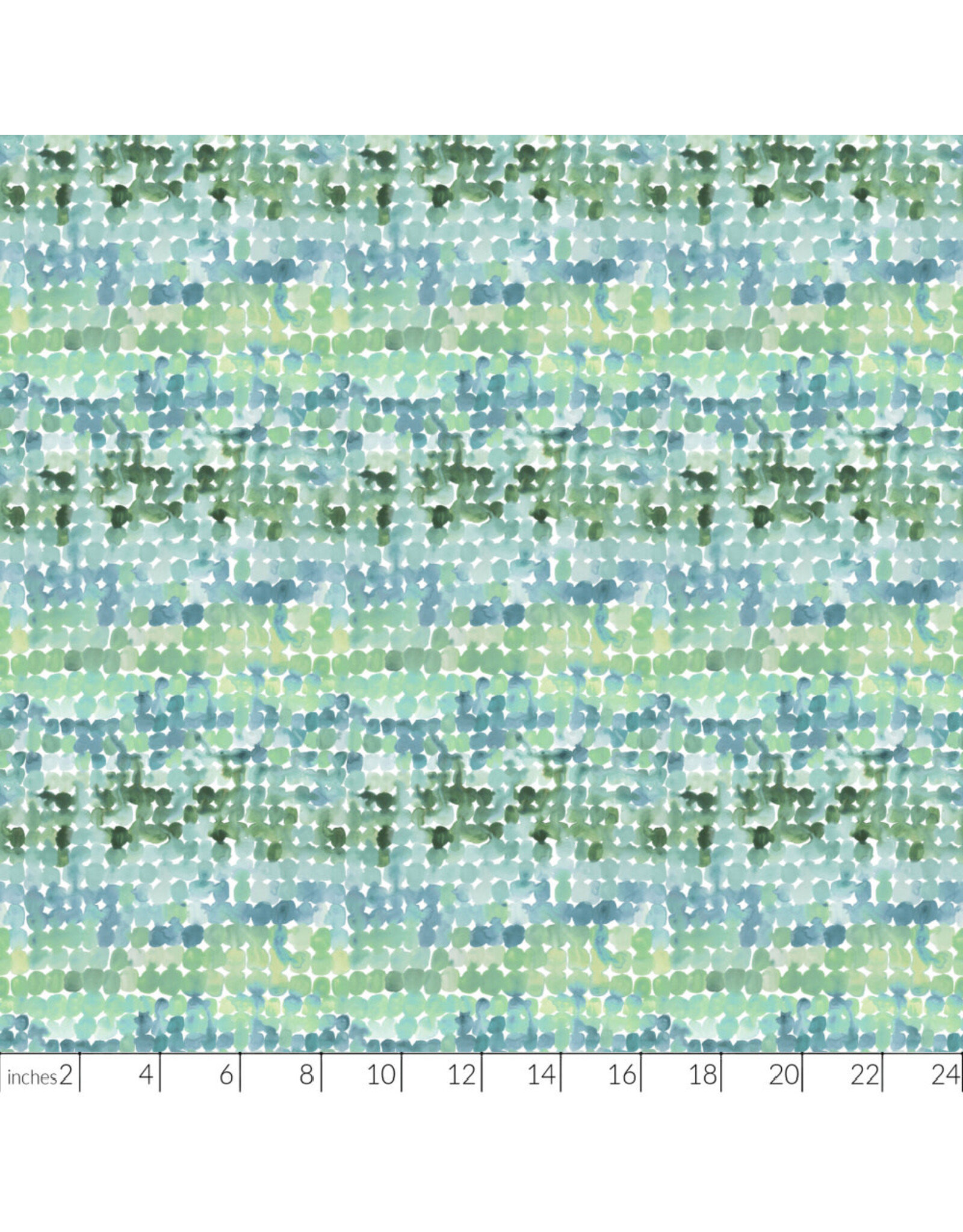 Boccaccini Meadows Field Trip, Dotty in Green Multi, Fabric Half-Yards