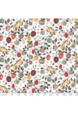 Boccaccini Meadows Field Trip, Apples in White Multi, Fabric Half-Yards