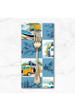 PD's Michael Miller Collection Retro Road Trip, Enjoy the Journey in Blue, Dinner Napkin