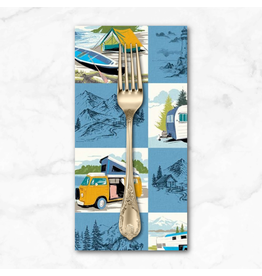 PD's Michael Miller Collection Retro Road Trip, Enjoy the Journey in Blue, Dinner Napkin