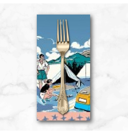PD's Michael Miller Collection Retro Road Trip, Road Trip Border in Dusk, Dinner Napkin