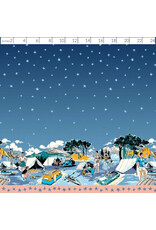 Michael Miller Retro Road Trip, Road Trip Border in Dusk, Fabric Half-Yards
