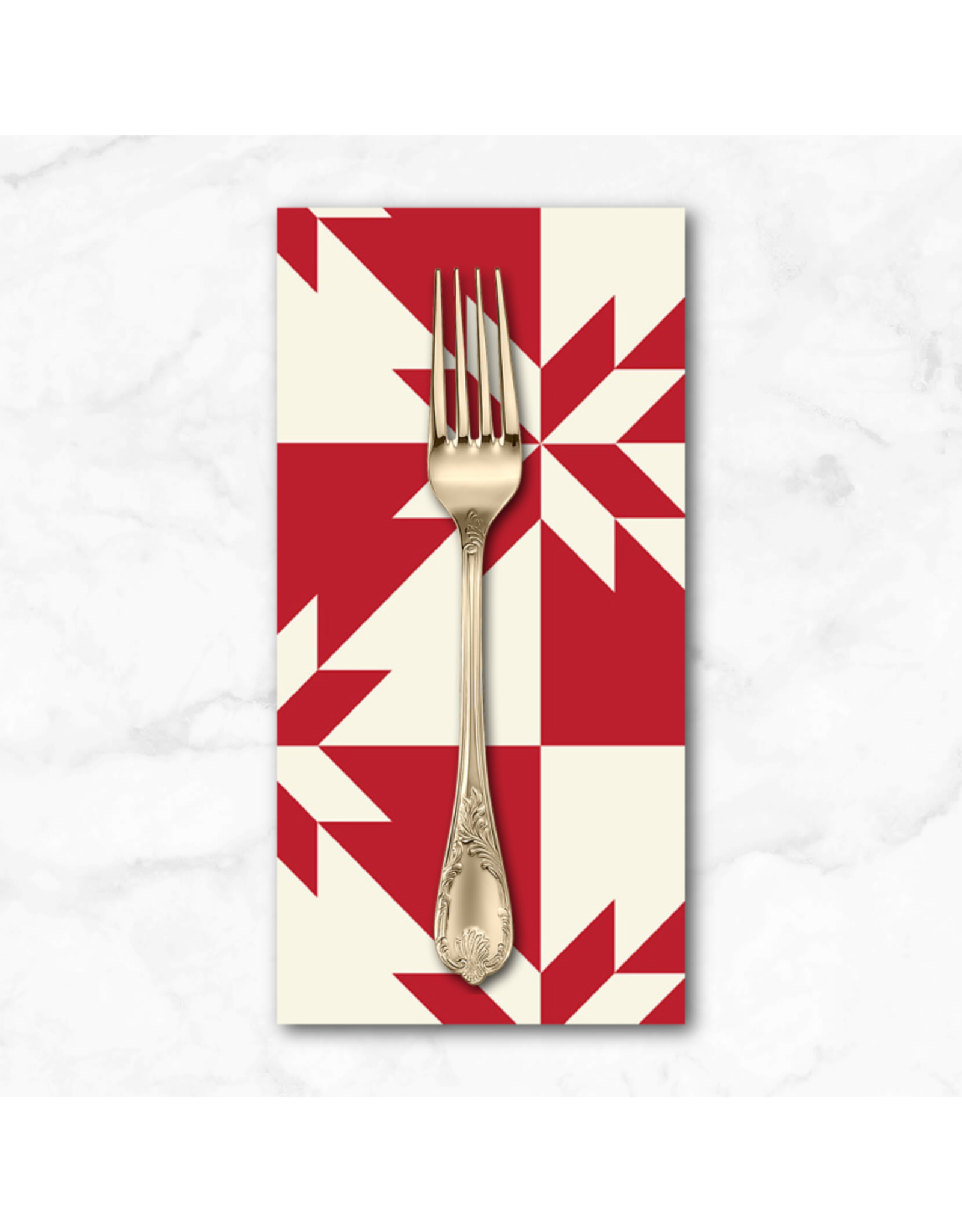 PD's Windham Collection Perfect Points, Hunter's Star in Red, Dinner Napkin