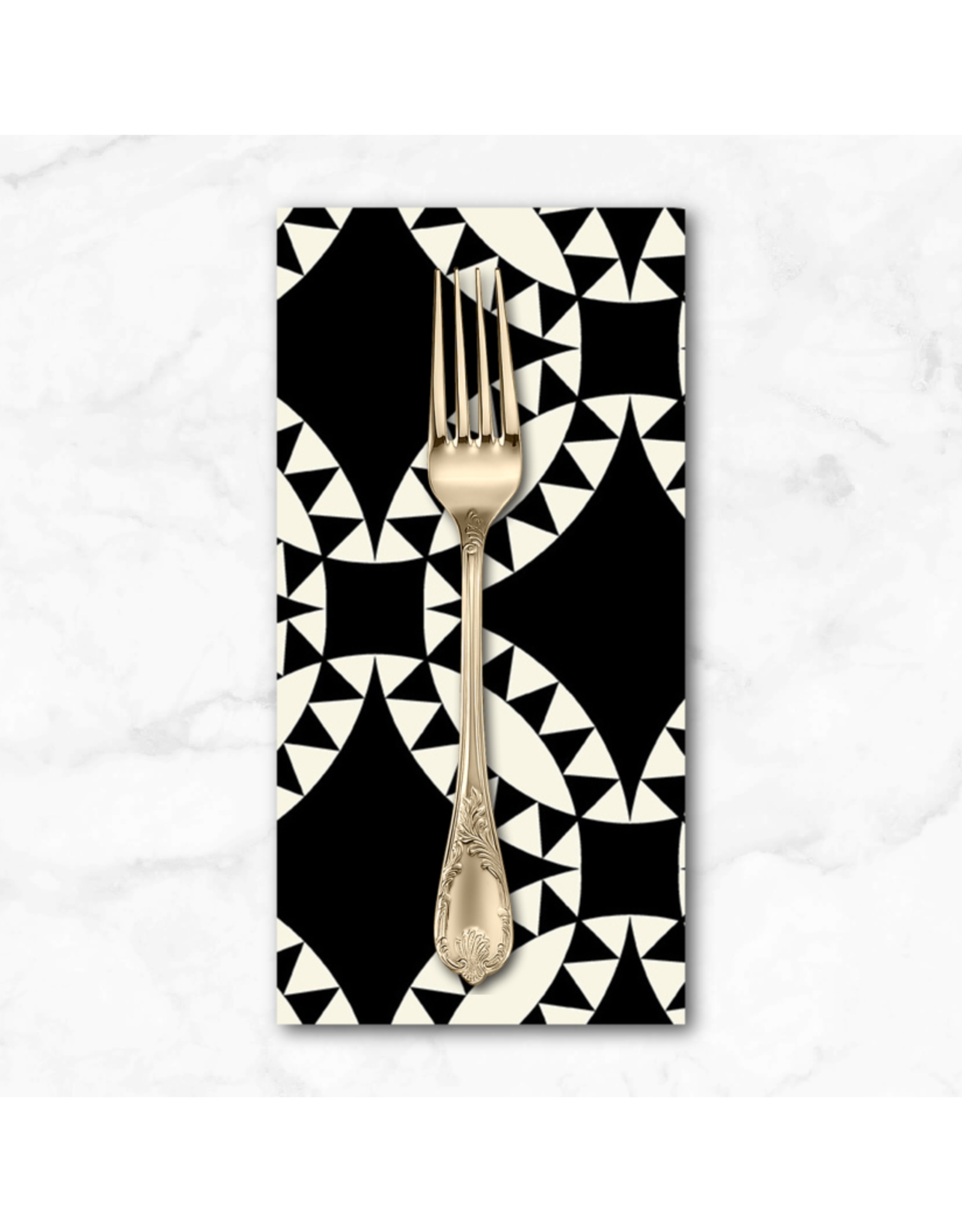 PD's Windham Collection Perfect Points, Pickle Dish in Black and White, Dinner Napkin