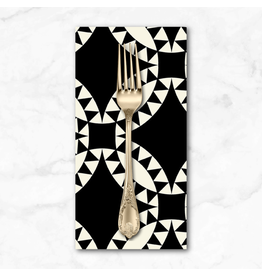 PD's Windham Collection Perfect Points, Pickle Dish in Black and White, Dinner Napkin