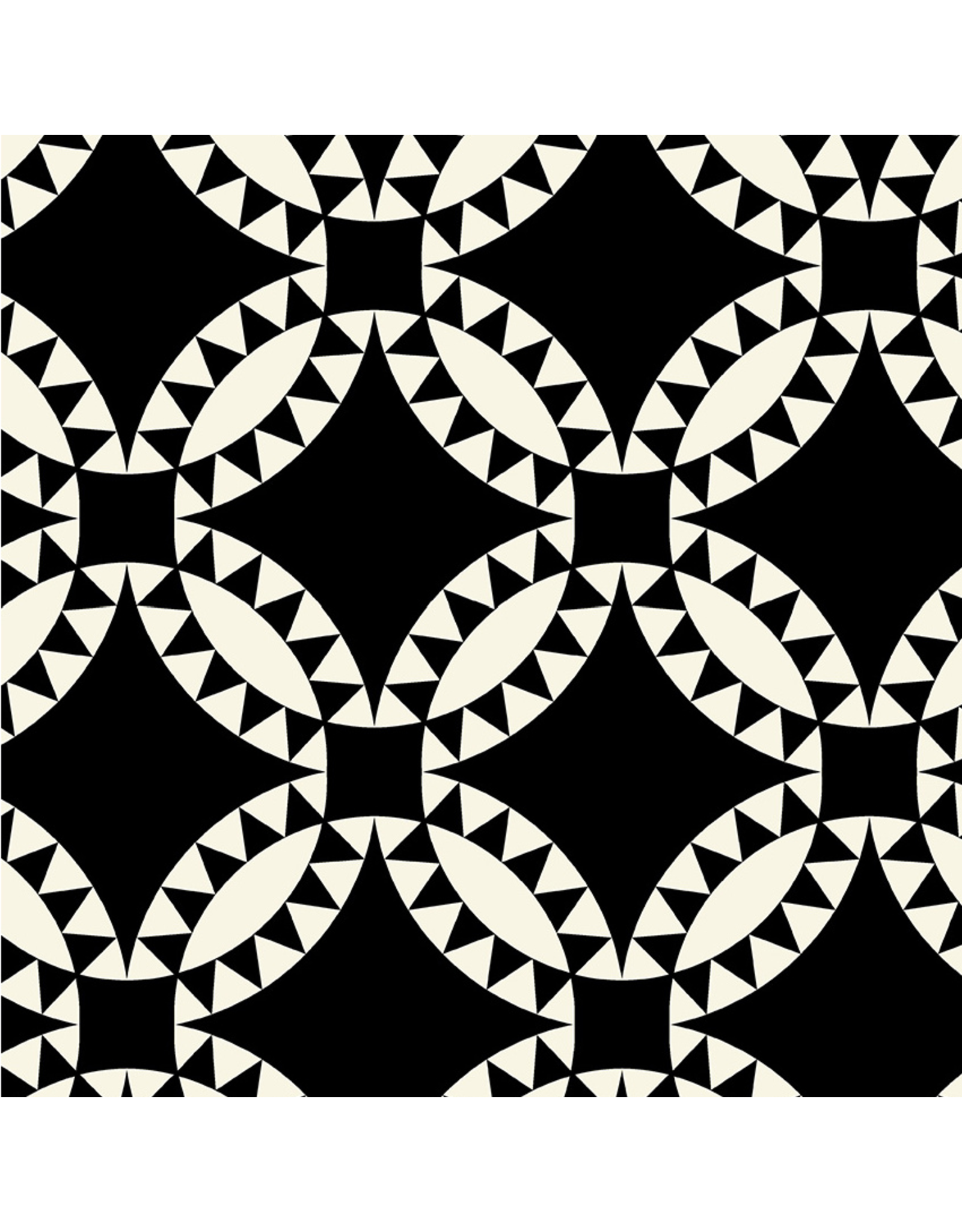 Windham Fabrics Perfect Points, Pickle Dish in Black and White, Fabric Half-Yards