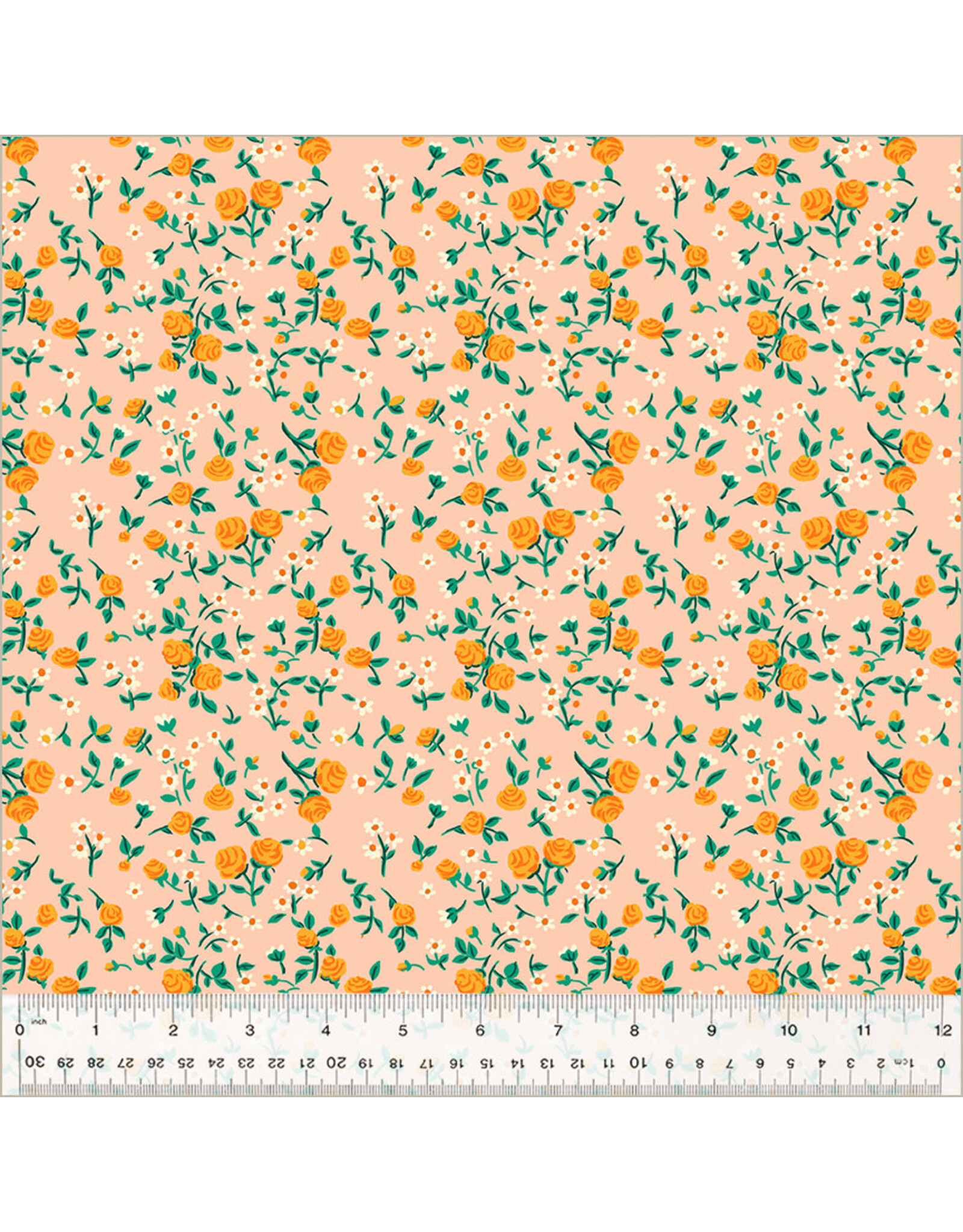 Heather Ross Heather Ross By Hand, Mousy Floral in Blush, Fabric Half-Yards