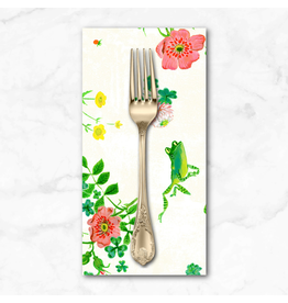 PD's Heather Ross Collection Heather Ross By Hand, Frog Spring in White, Dinner Napkin