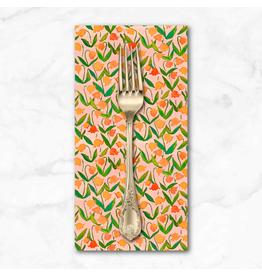 PD's Heather Ross Collection Heather Ross By Hand, Flowerbed in Salmon, Dinner Napkin