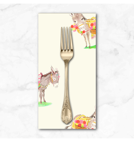 PD's Heather Ross Collection Heather Ross By Hand, Burros in Ivory, Dinner Napkin