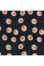 Heather Ross Cotton Canvas, Heather Ross By Hand, Rose Cameo in Night, Fabric Half-Yards