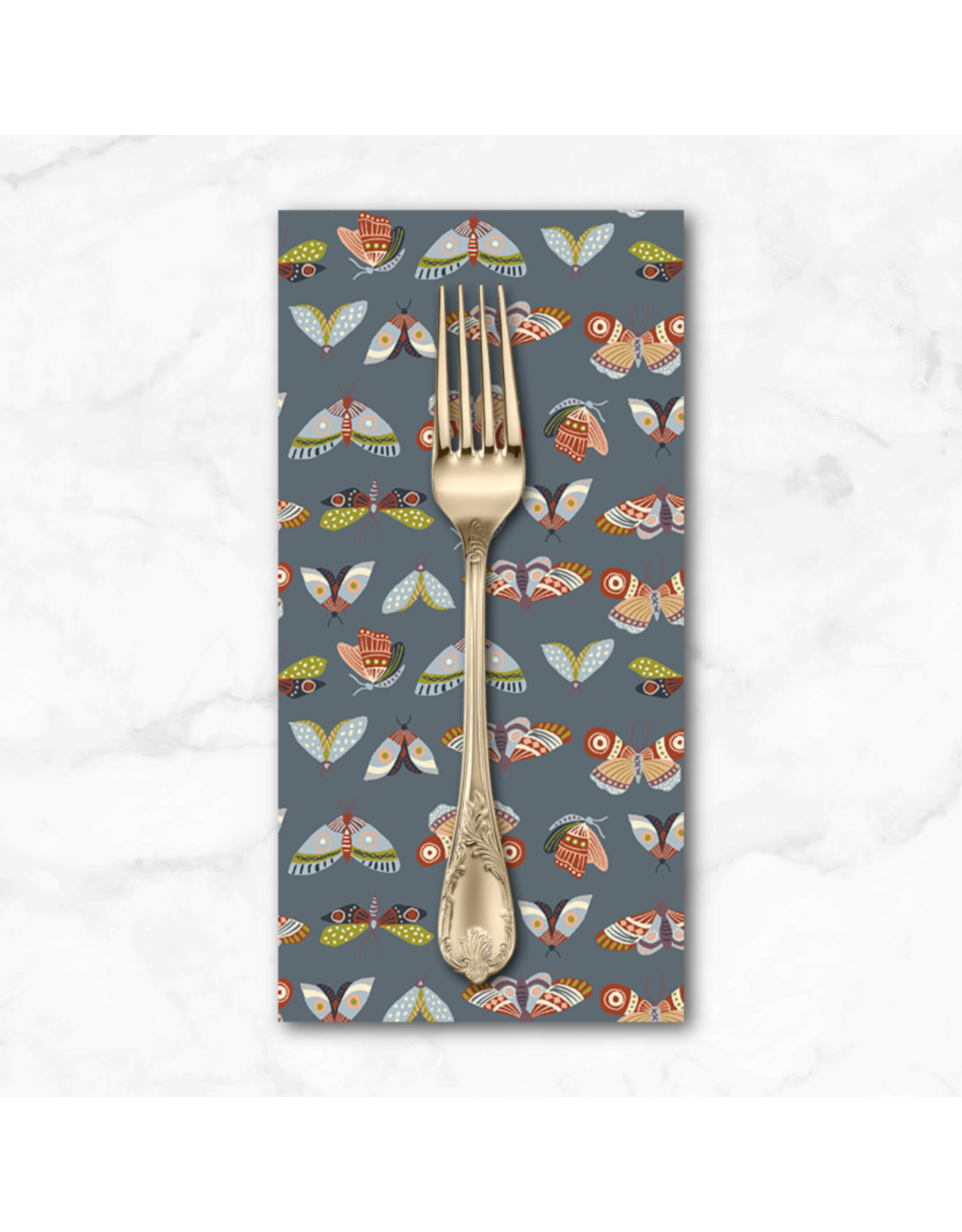PD's Monaluna Collection Under the Canopy, Moonlit Moths in Slate, Dinner Napkin