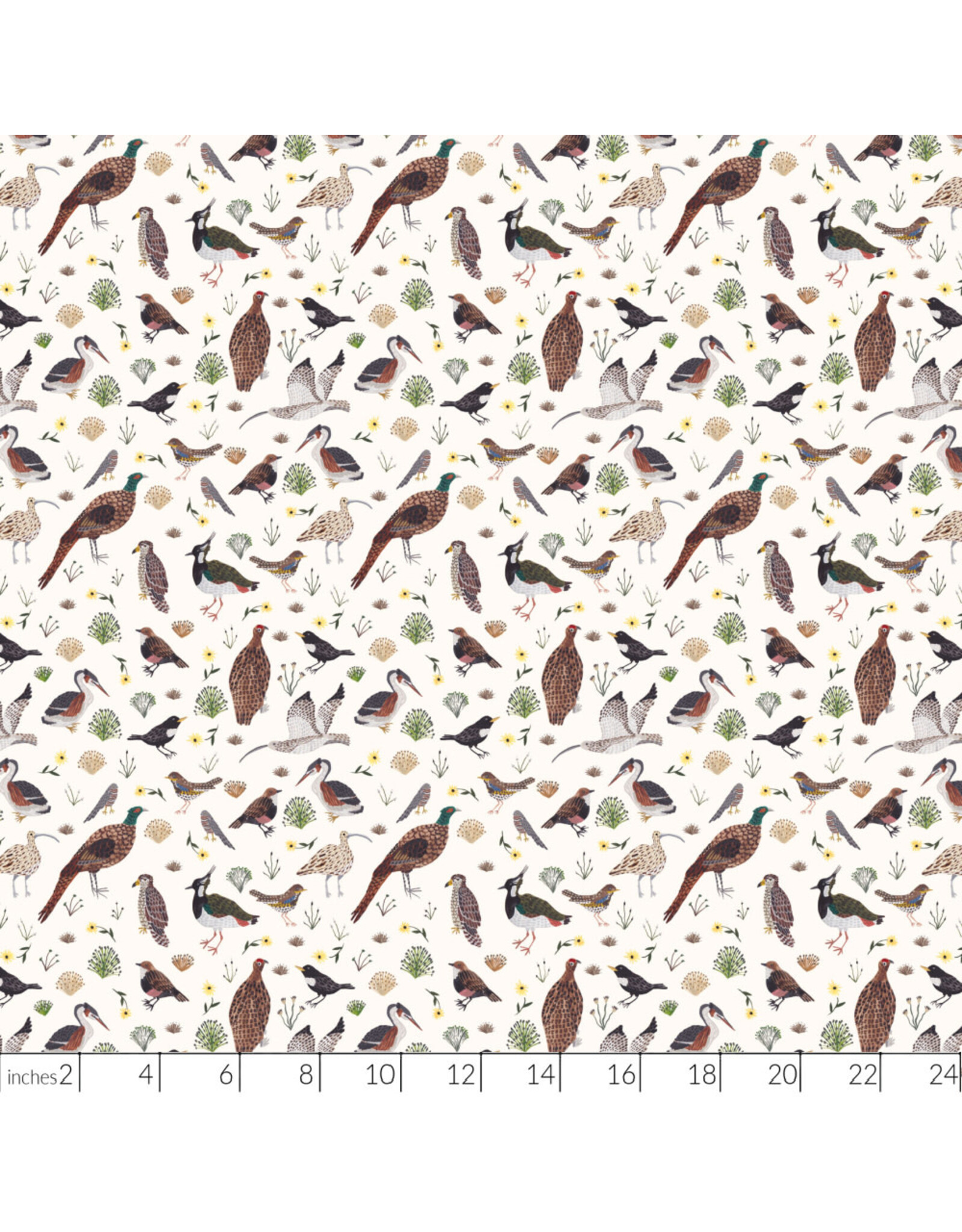 PD's Boccaccini Meadows Collection Nature Trail, Birds in Cream, Dinner Napkin