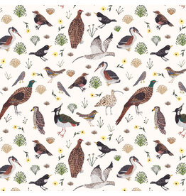 Boccaccini Meadows Nature Trail, Birds in Cream, Fabric Half-Yards