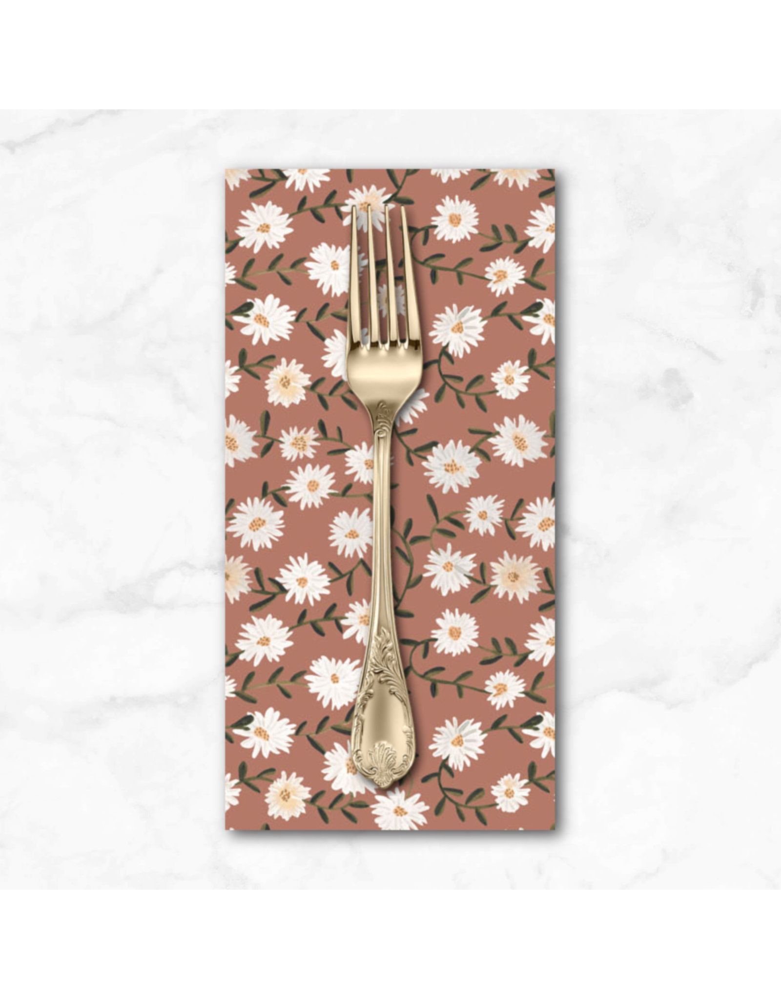 PD's Boccaccini Meadows Collection Nature Trail, Daisy in Rust, Dinner Napkin