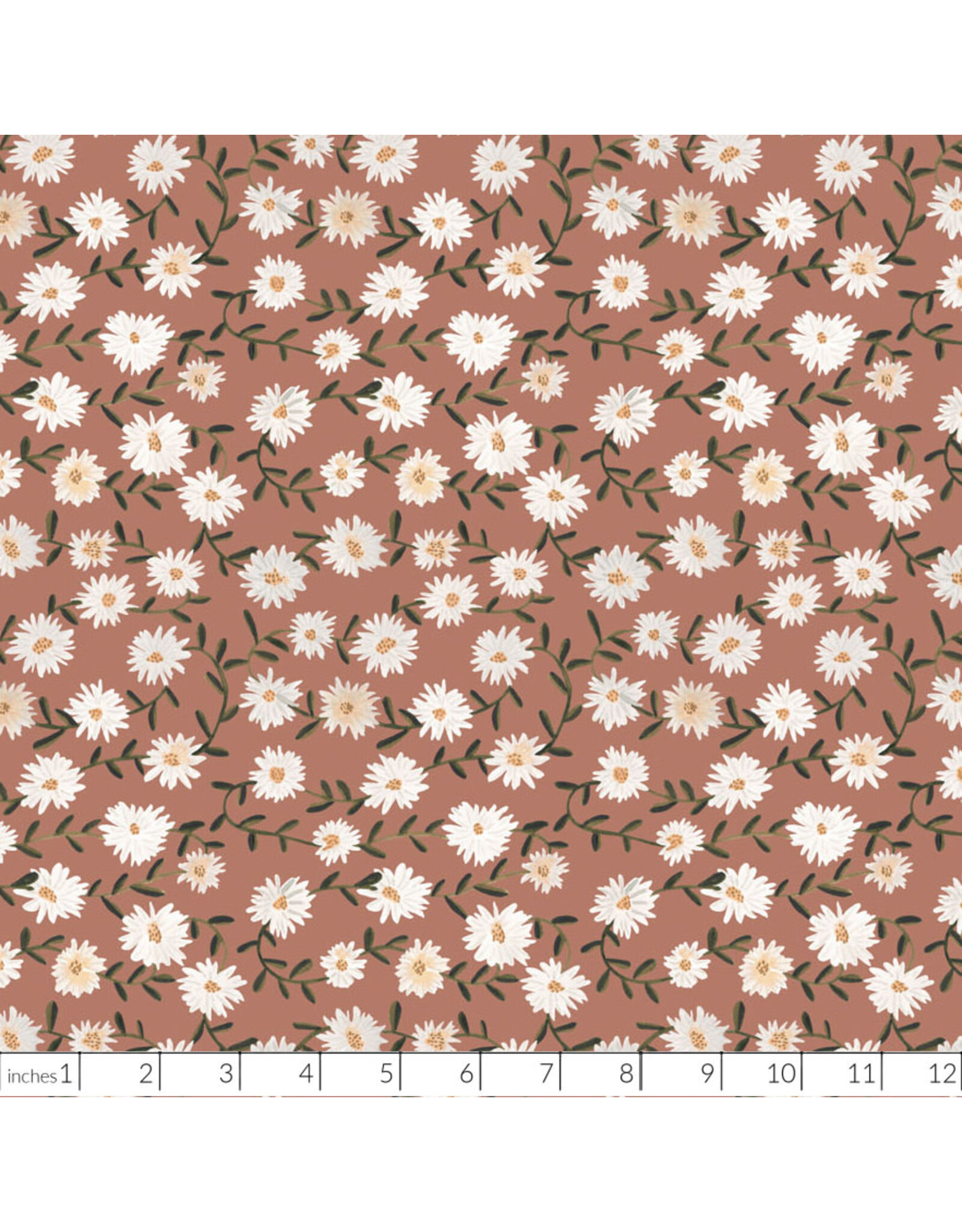 Boccaccini Meadows Nature Trail, Daisy in Rust, Fabric Half-Yards