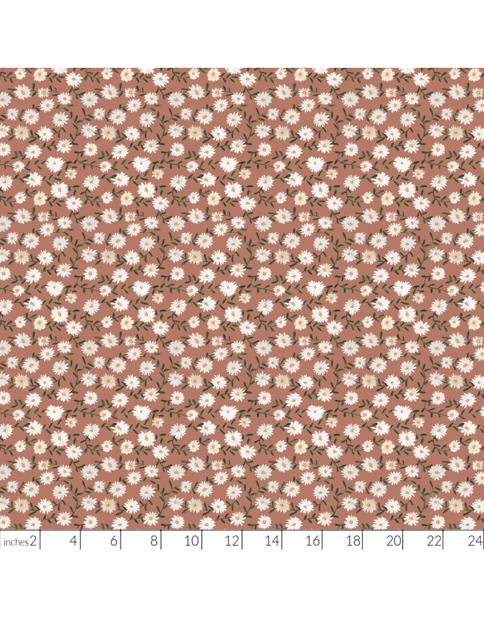 Boccaccini Meadows Nature Trail, Daisy in Rust, Fabric Half-Yards