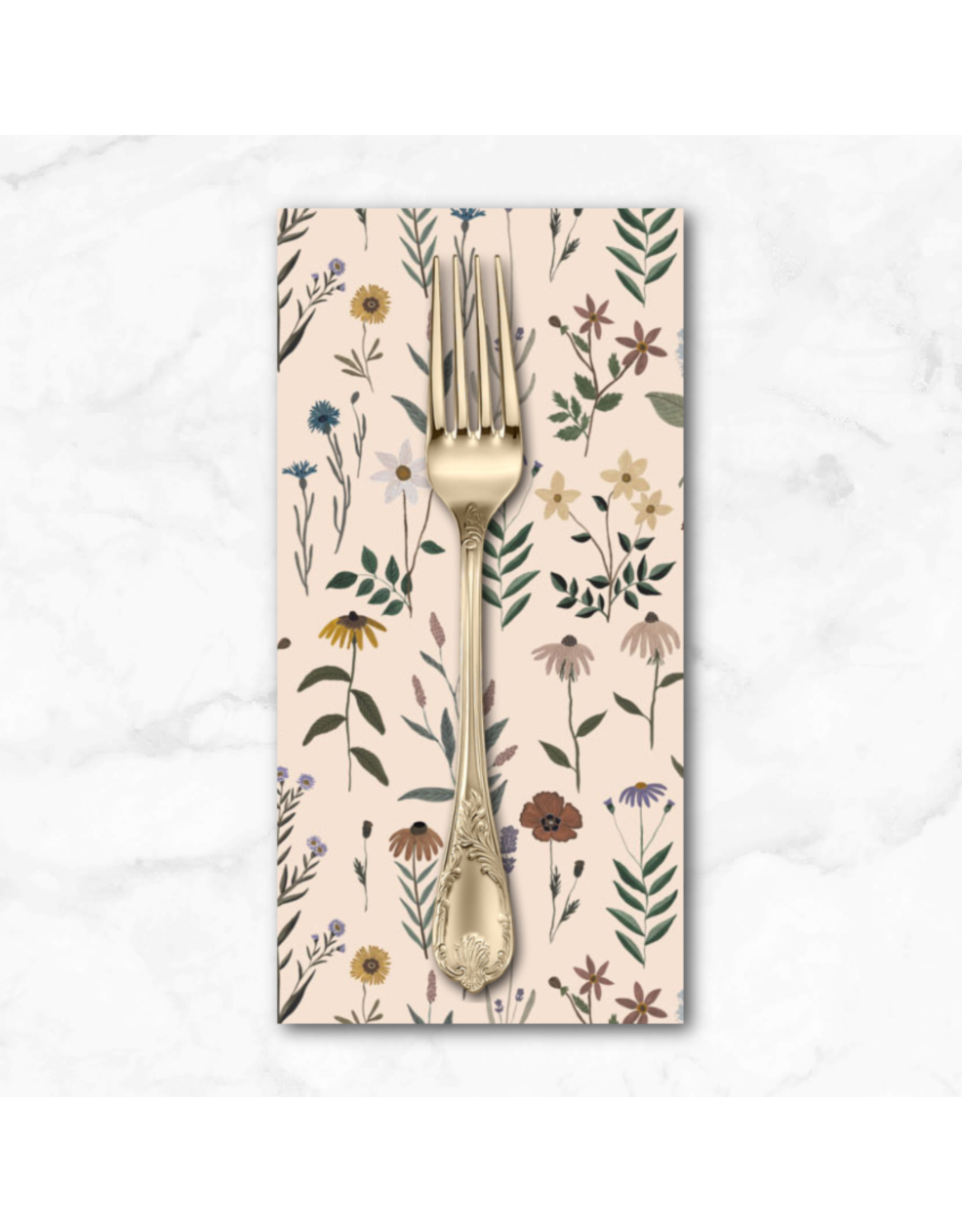 PD's Boccaccini Meadows Collection Nature Trail, Garden in Cream, Dinner Napkin