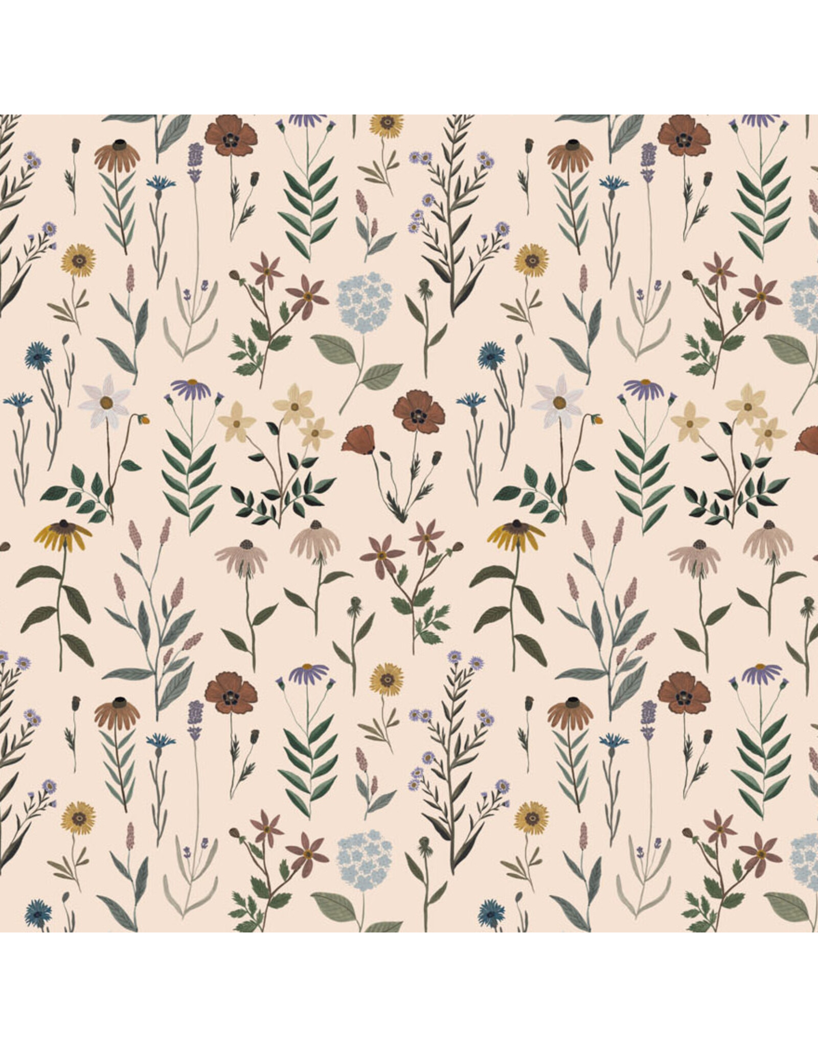 Boccaccini Meadows Nature Trail, Garden in Cream, Fabric Half-Yards