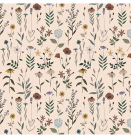 Boccaccini Meadows Nature Trail, Garden in Cream, Fabric Half-Yards