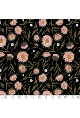 Boccaccini Meadows Nature Trail, Large Floral in Black, Fabric Half-Yards