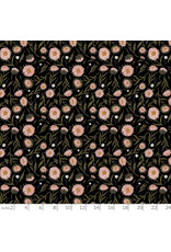 Boccaccini Meadows Nature Trail, Large Floral in Black, Fabric Half-Yards
