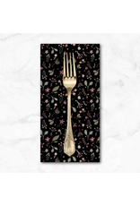 PD's Boccaccini Meadows Collection Nature Trail, Leaves in Black, Dinner Napkin