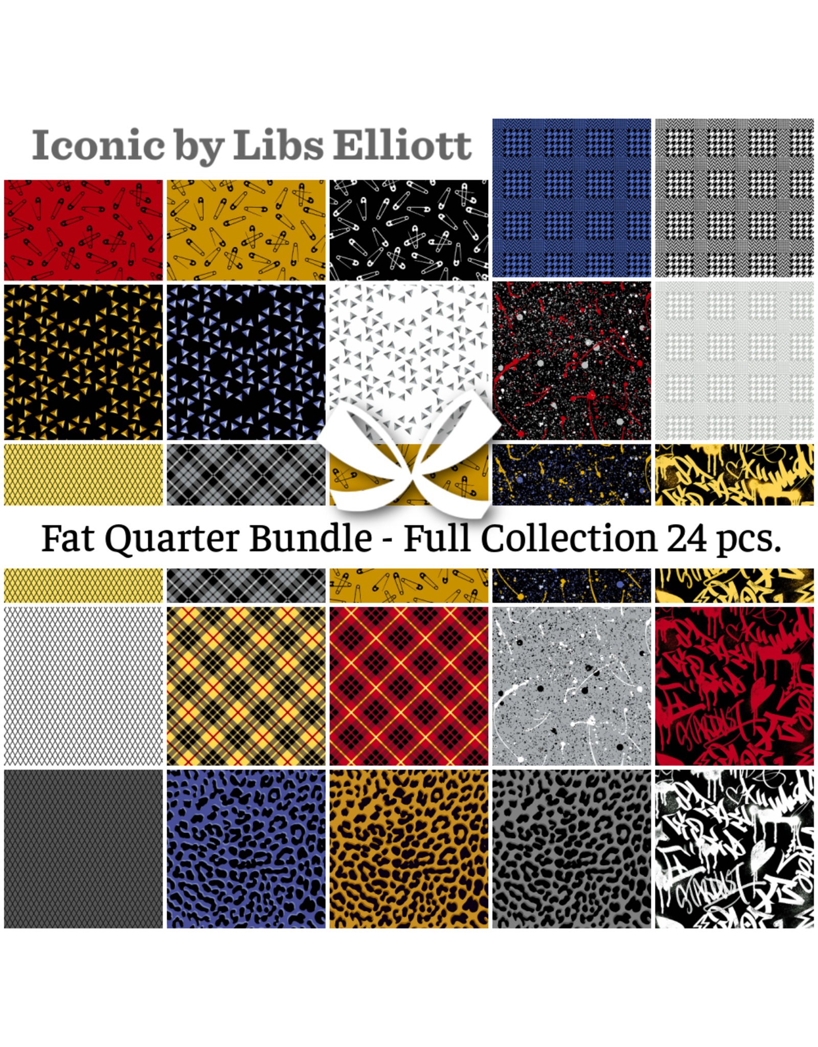 Libs Elliott Iconic, Fat Quarter Bundle containing 24 pcs.