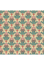 Frank Lloyd Wright April Showers, Coonley Tulip in Desert, Fabric Half-Yards Frank Lloyd Wright April Showers, Coonley Tulip in Desert, Fabric Half-Yards