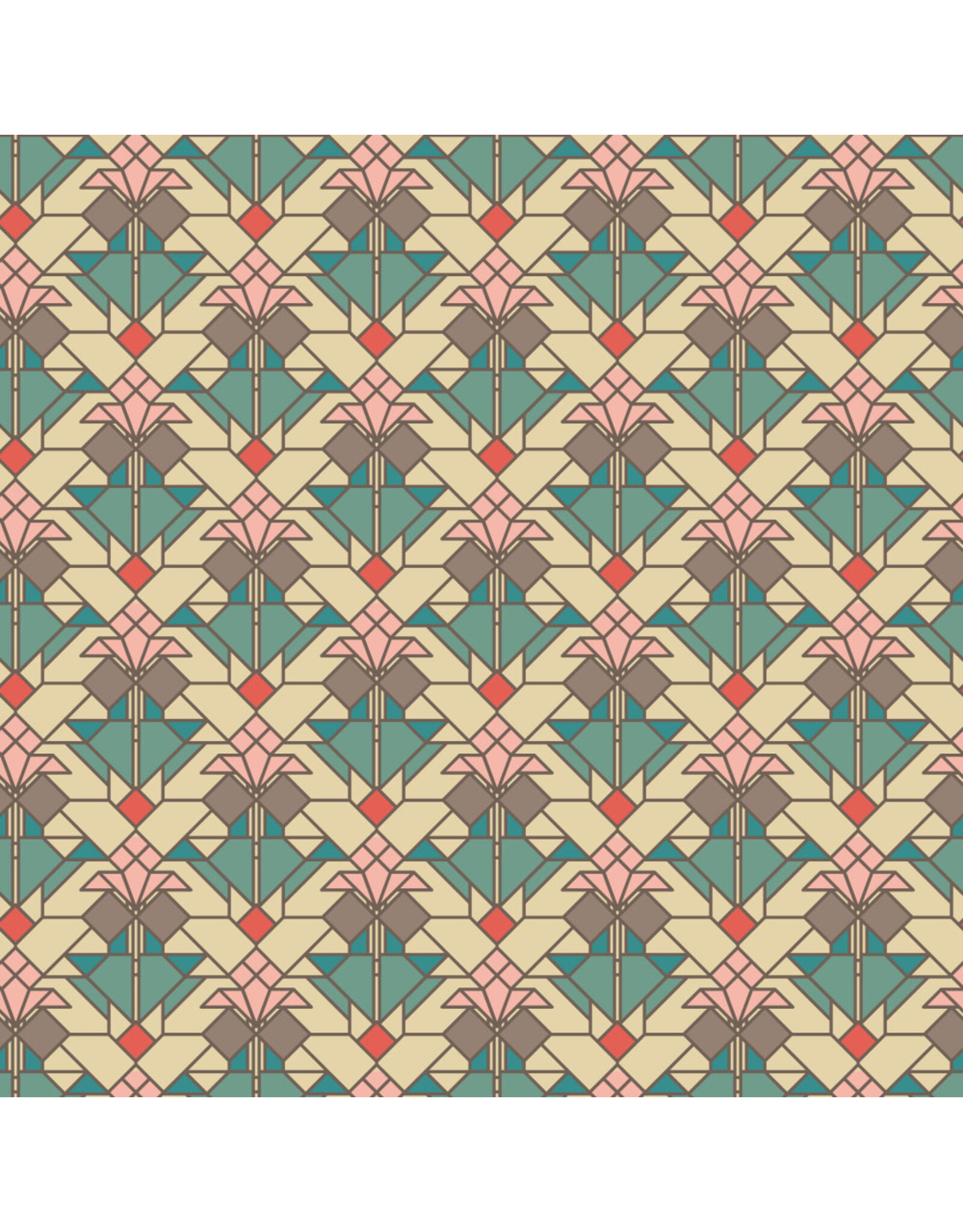 Frank Lloyd Wright April Showers, Coonley Tulip in Desert, Fabric Half-Yards