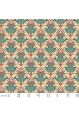 Frank Lloyd Wright April Showers, Coonley Tulip in Desert, Fabric Half-Yards Frank Lloyd Wright April Showers, Coonley Tulip in Desert, Fabric Half-Yards