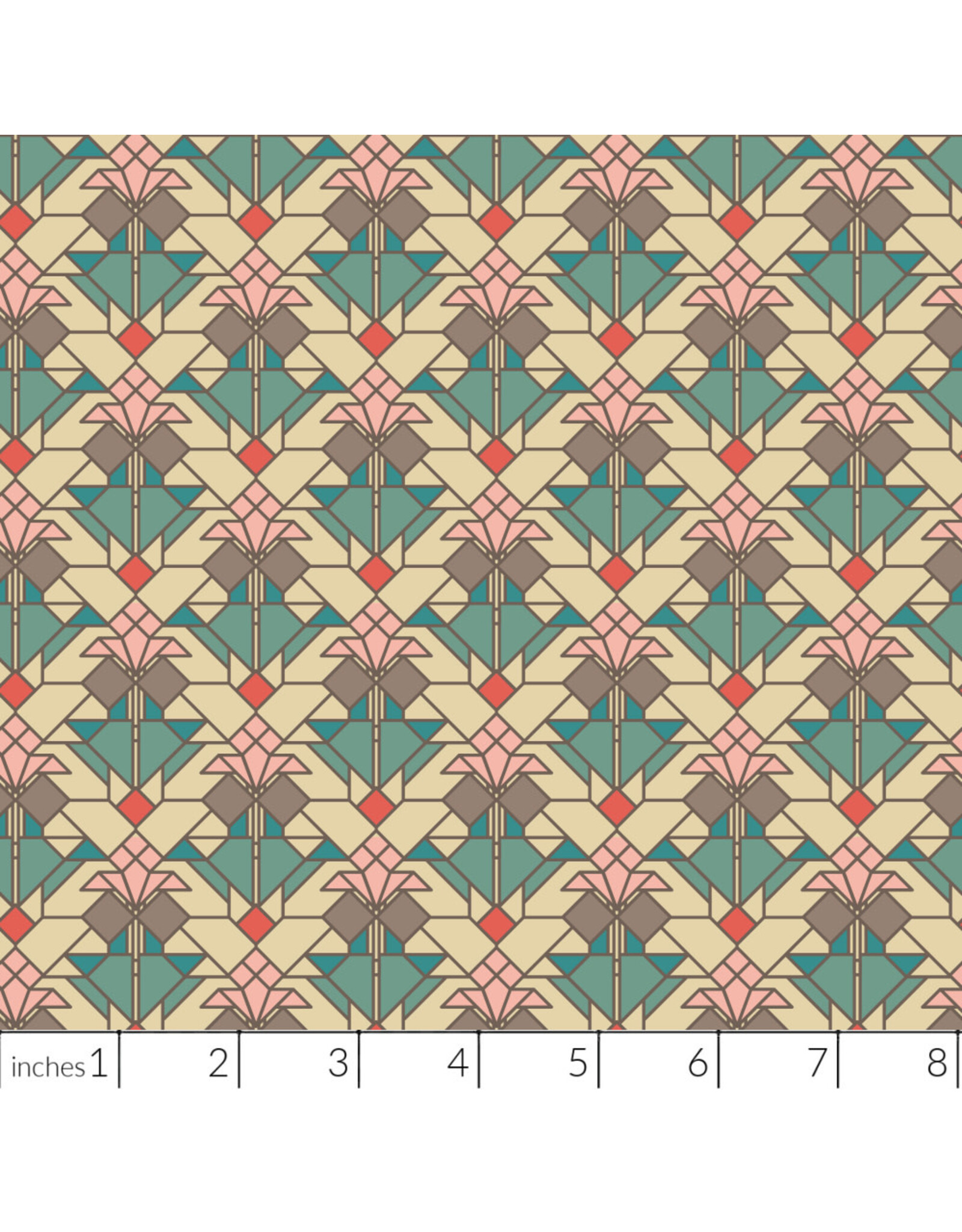 Frank Lloyd Wright April Showers, Coonley Tulip in Desert, Fabric Half-Yards