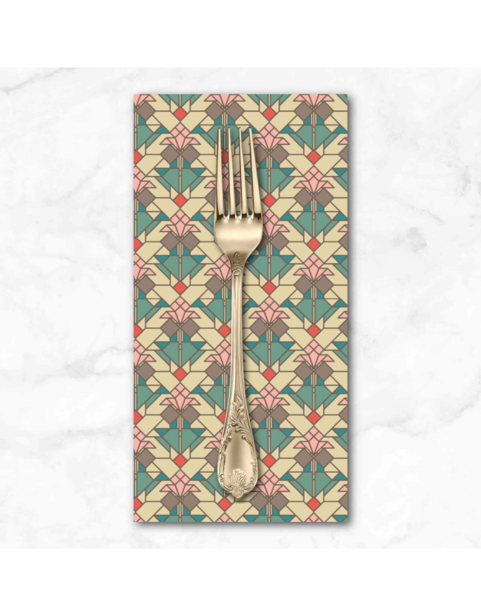 PD's Frank Lloyd Wright Collection April Showers, Coonley Tulip in Desert, Dinner Napkin