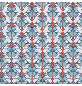 Frank Lloyd Wright April Showers, Coonley Tulip in Bright, Fabric Half-Yards