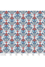 Frank Lloyd Wright April Showers, Coonley Tulip in Bright, Fabric Half-Yards