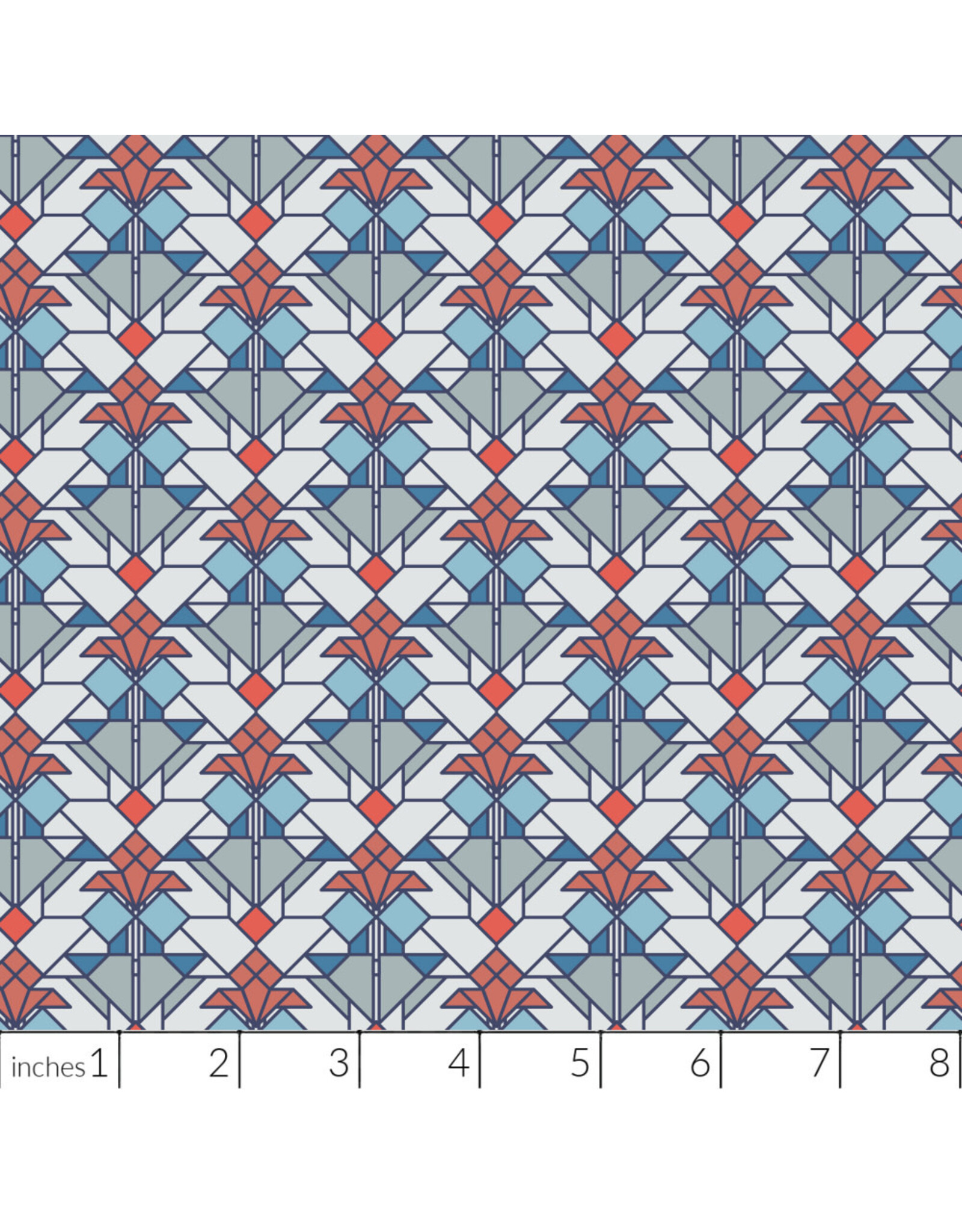 Frank Lloyd Wright April Showers, Coonley Tulip in Bright, Fabric Half-Yards