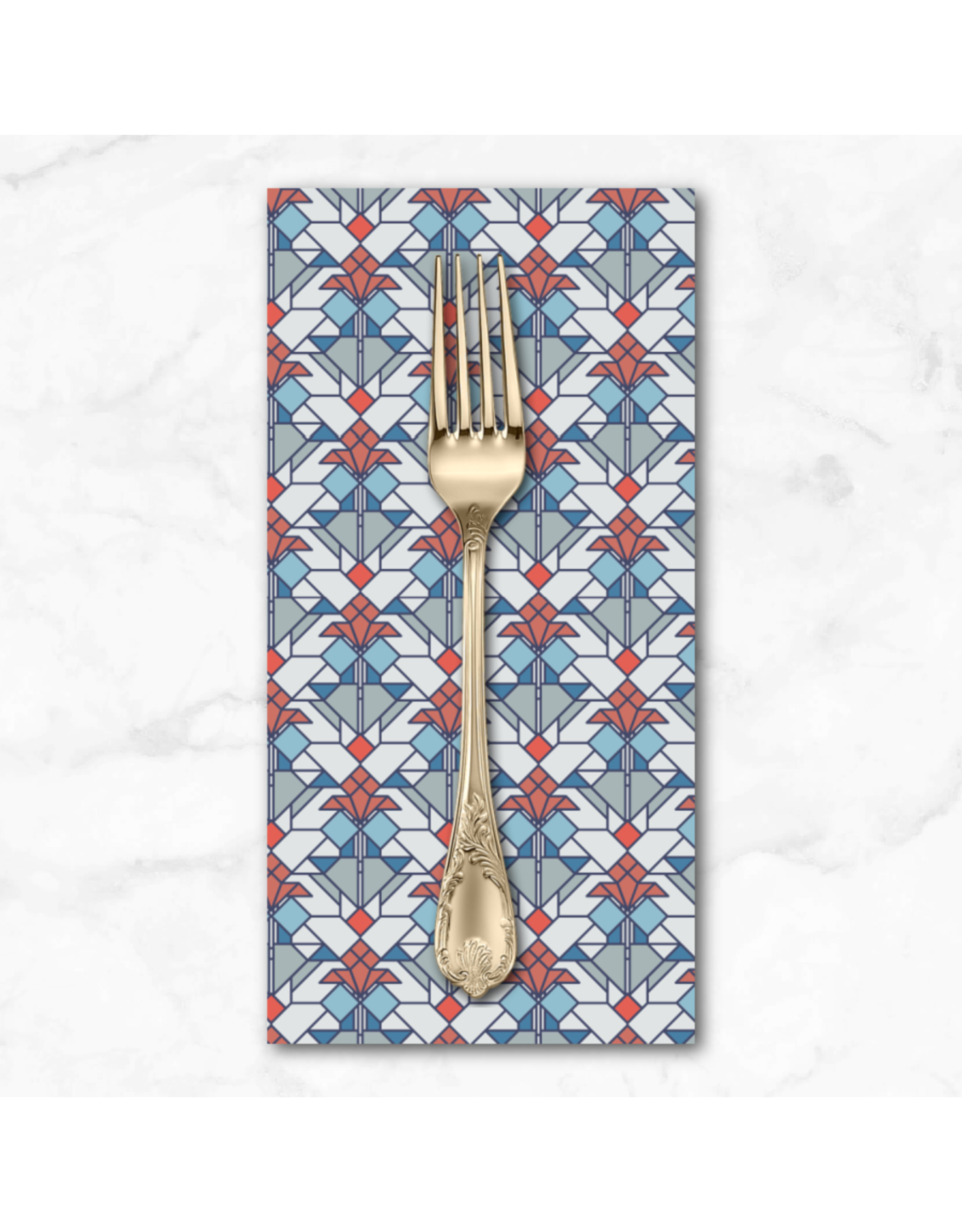 PD's Frank Lloyd Wright Collection April Showers, Coonley Tulip in Bright, Dinner Napkin