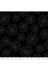 Henry Glass Fabrics Back in Black, Chrysanthemum in Black on Black, Fabric Half-Yards Henry Glass Fabrics Back in Black, Chrysanthemum in Black on Black, Fabric Half-Yards