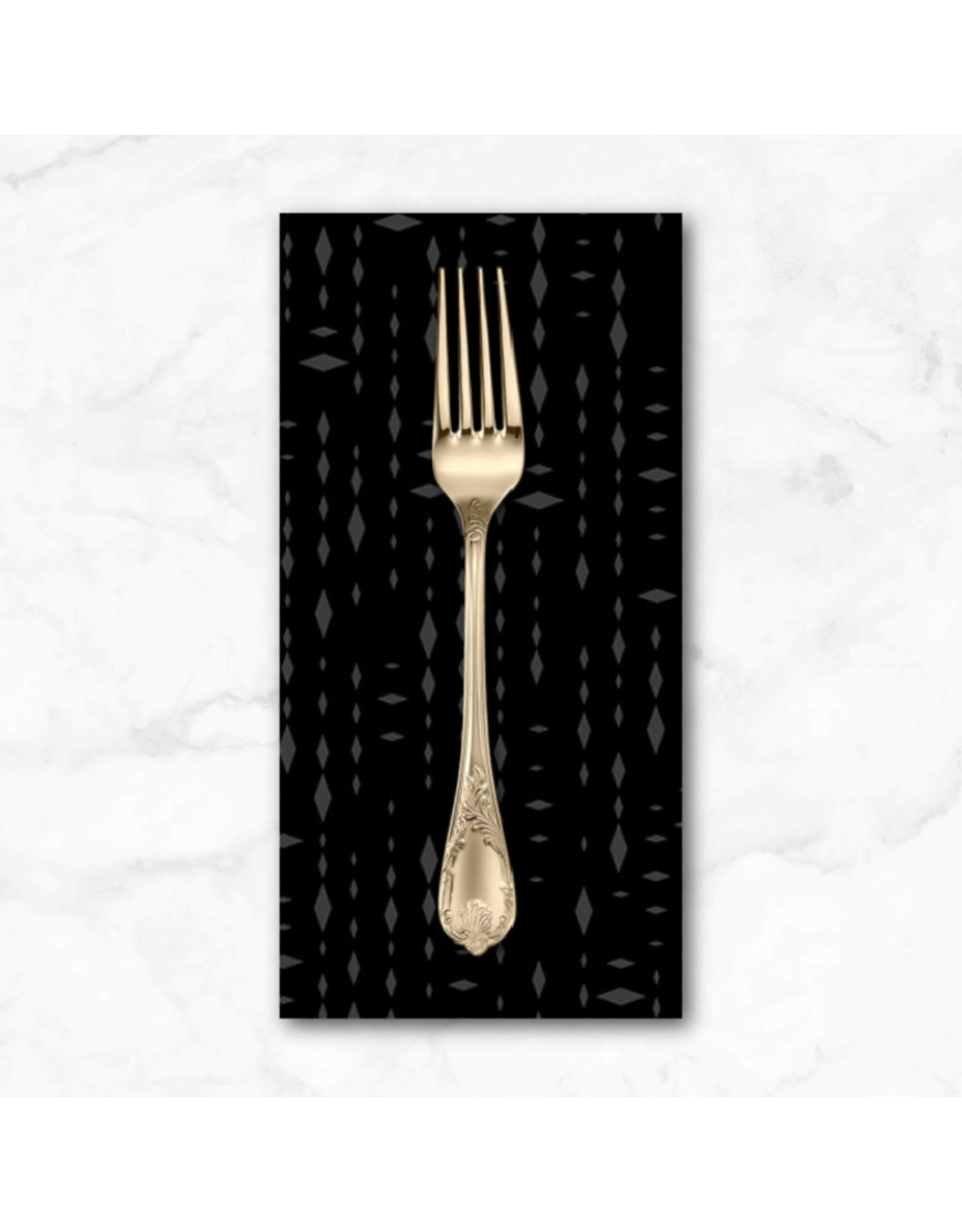 PD's Henry Glass Collection Back in Black, Diamonds in Black on Black, Dinner Napkin