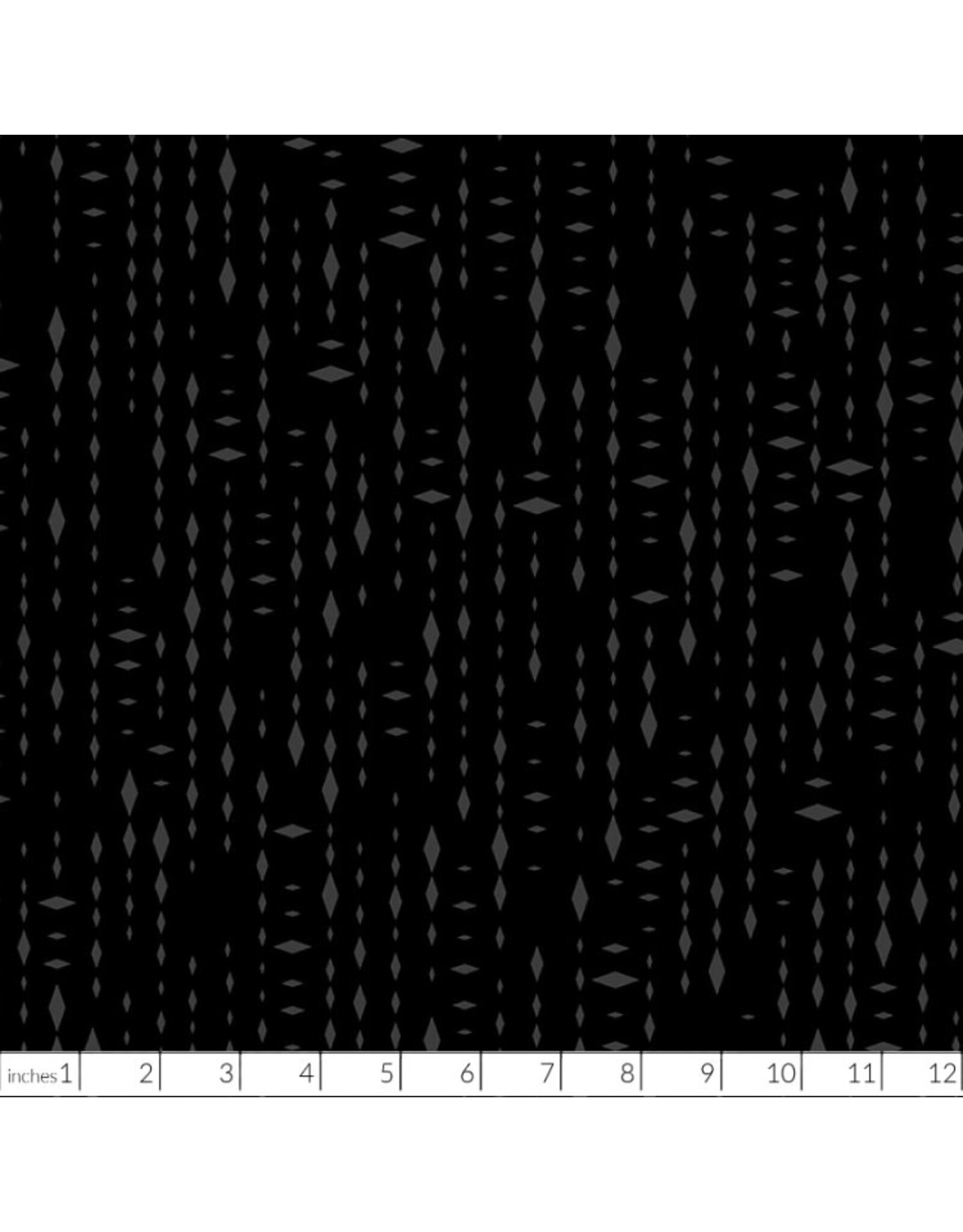 Henry Glass Fabrics Back in Black, Diamonds in Black on Black, Fabric Half-Yards