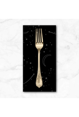 PD's Henry Glass Collection Back in Black, Stars and Moon in Black on Black, Dinner Napkin