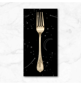 PD's Henry Glass Collection Back in Black, Stars and Moon in Black on Black, Dinner Napkin