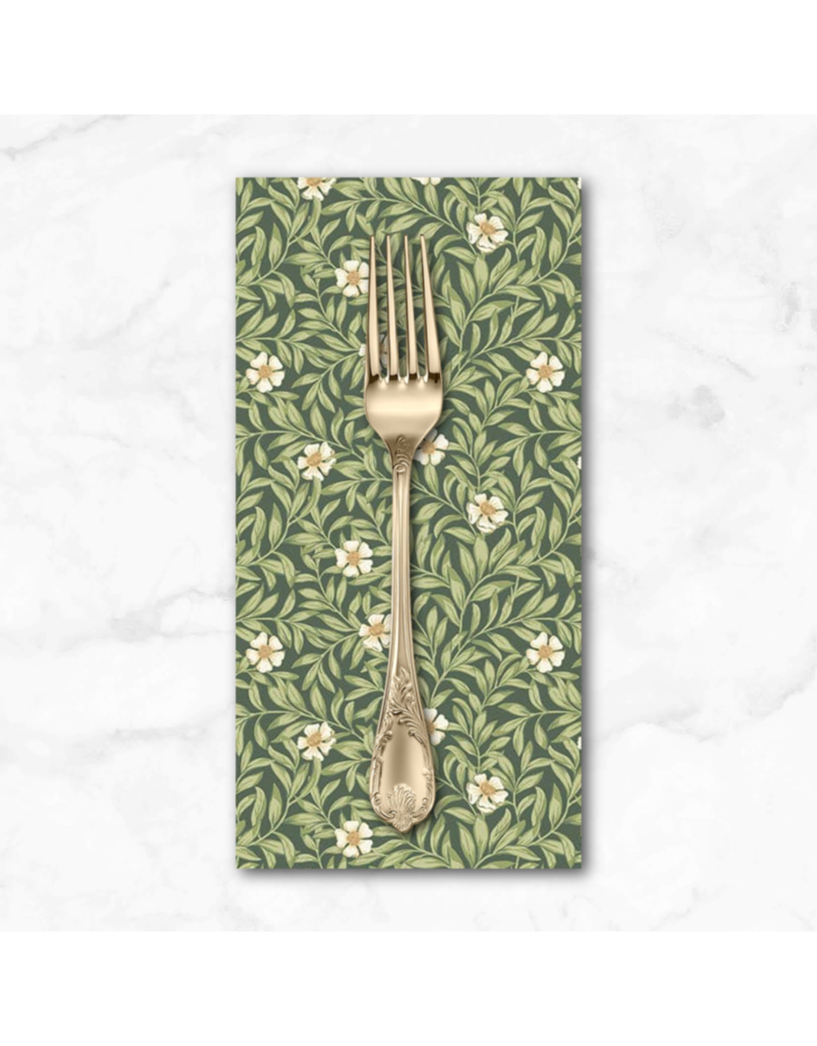 PD's Northcott Collection Ornithology, Floweret in Dark Green Multi, Dinner Napkin