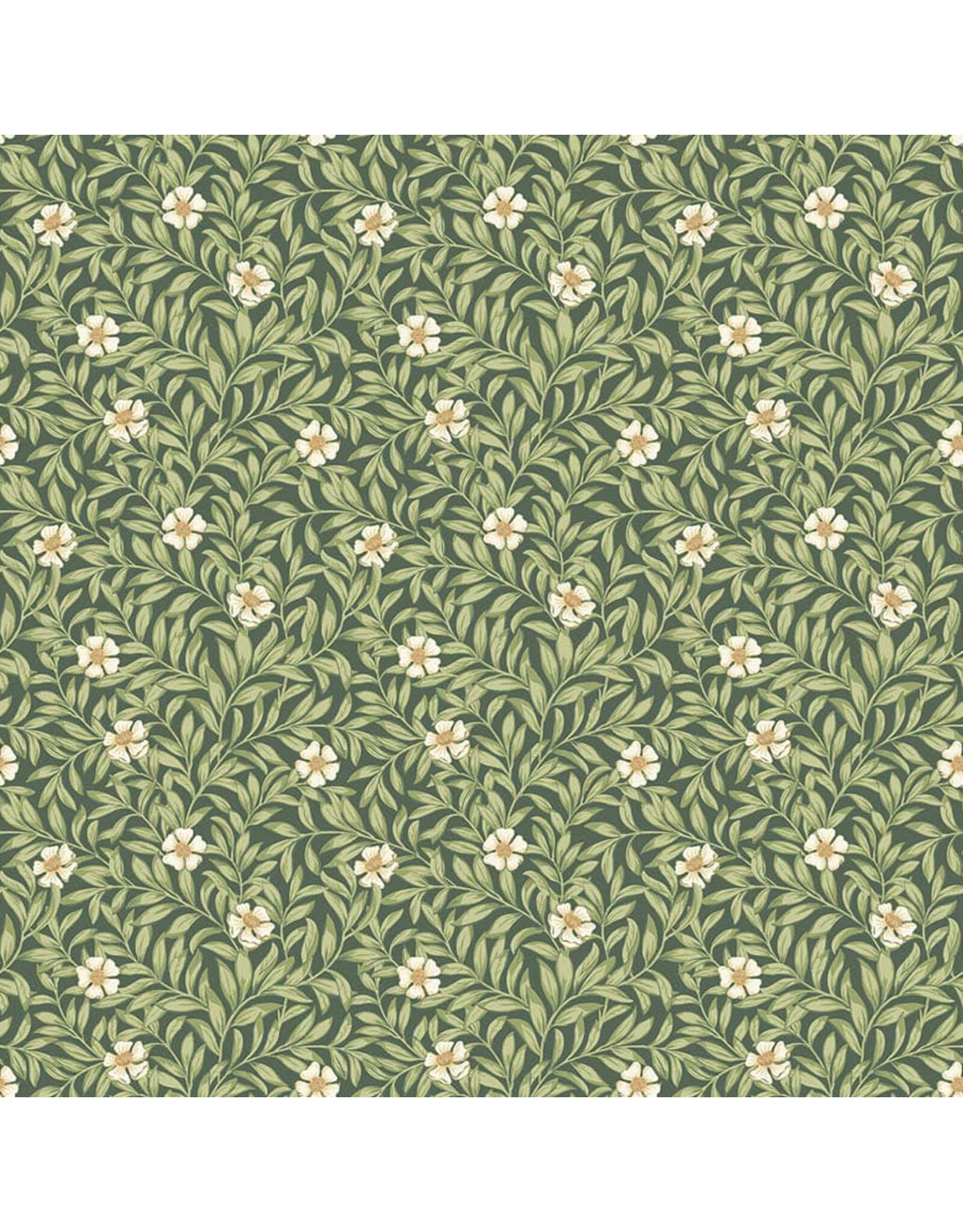 Northcott Ornithology, Floweret in Dark Green Multi, Fabric Half-Yards
