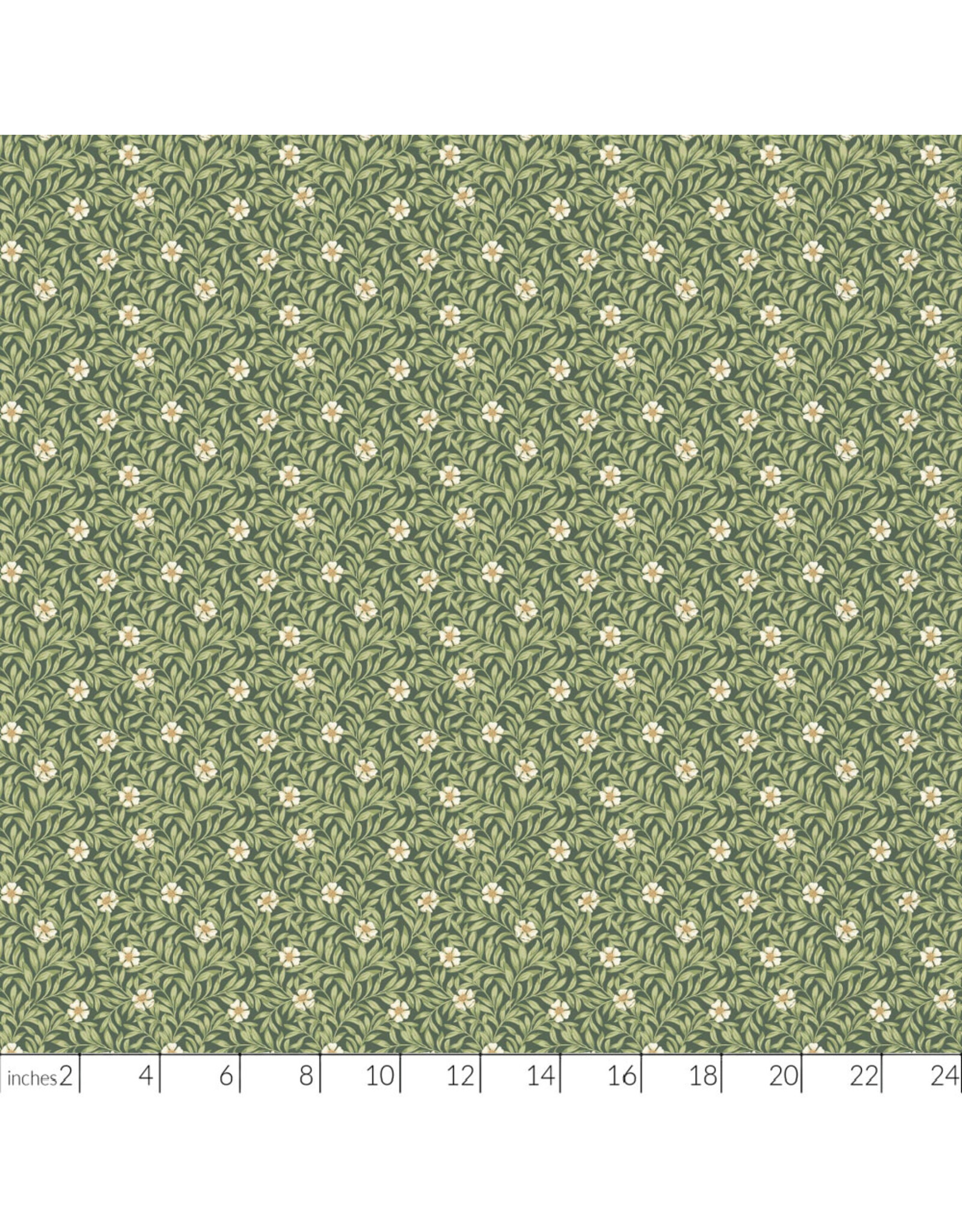Northcott Ornithology, Floweret in Dark Green Multi, Fabric Half-Yards