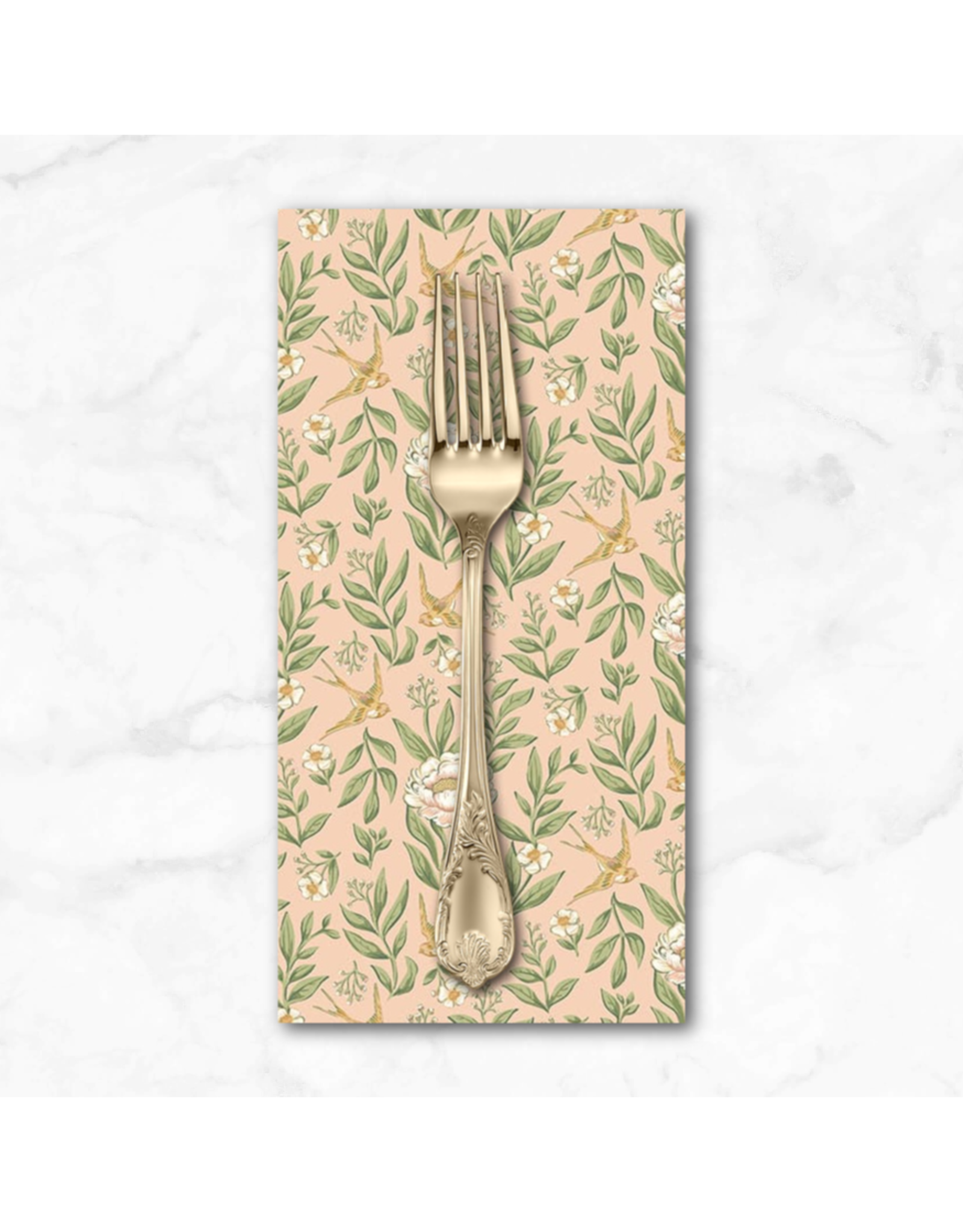 PD's Northcott Collection Ornithology, Love Story in Peach Multi, Dinner Napkin