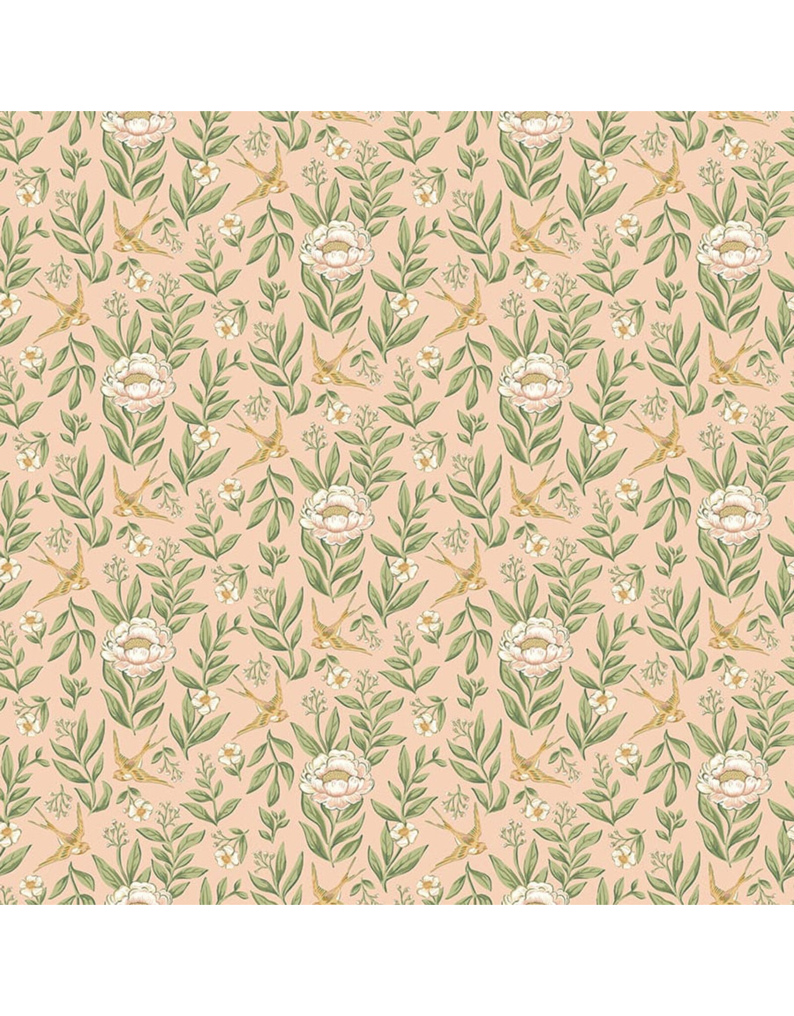 Northcott Ornithology, Love Story in Peach Multi, Fabric Half-Yards