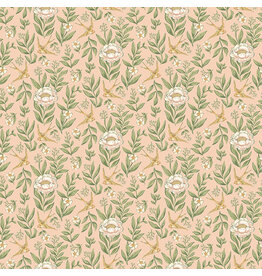 Northcott Ornithology, Love Story in Peach Multi, Fabric Half-Yards