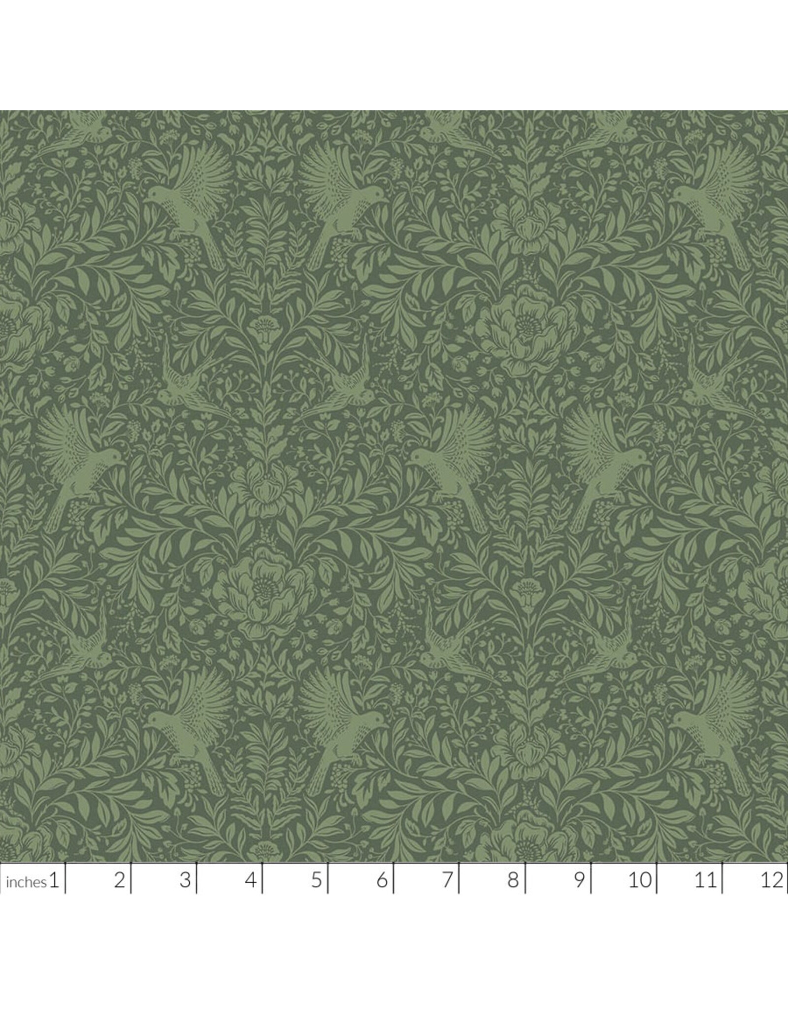 Northcott Ornithology, Thicket in Green, Fabric Half-Yards